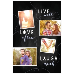 Poster, 20x30, Matte Photo Paper with Chalk Board Live Love Laugh design