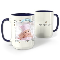 Blue Photo Mug, 15oz with Doodle Baby design
