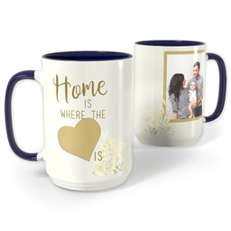 Blue Photo Mug, 15oz with (D) 'Home & Heart' design