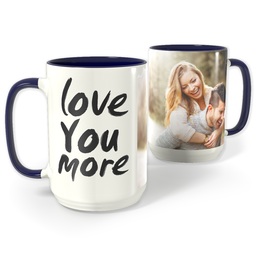 Blue Photo Mug, 15oz with Love You More design