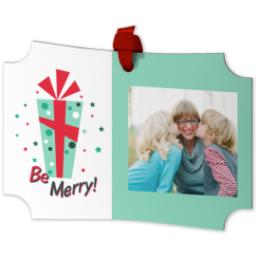 Thumbnail for Modern Corners Metal Ornament with Be Merry design 2