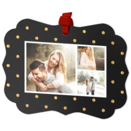 Thumbnail for Personalized Metal Ornament - Scalloped with Gold Dots design 2