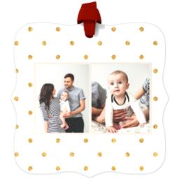 Thumbnail for Personalized Metal Ornament - Fancy Bracket with Golden Dots design 1