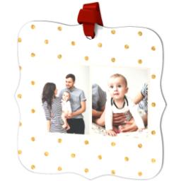 Thumbnail for Personalized Metal Ornament - Fancy Bracket with Golden Dots design 2