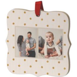 Thumbnail for Wood Photo Ornament - Bracket with Golden Dots design 2