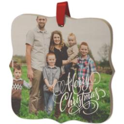 Thumbnail for Wood Photo Ornament - Bracket with Merry Christmas design 2