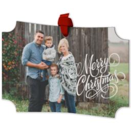 Thumbnail for Personalized Metal Ornament - Modern Corners with Merry Christmas design 2