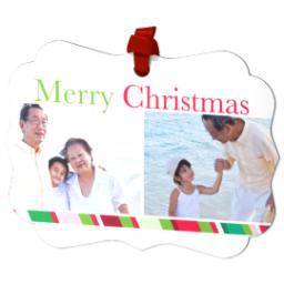 Thumbnail for Personalized Metal Ornament - Scalloped with Merry Christmas design 2