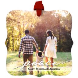 Thumbnail for Personalized Metal Ornament - Fancy Bracket with Peace design 1