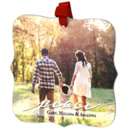Thumbnail for Personalized Metal Ornament - Fancy Bracket with Peace design 2