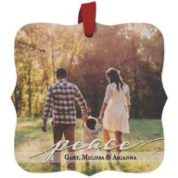 Thumbnail for Wood Photo Ornament - Bracket with Peace design 1