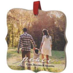 Thumbnail for Wood Photo Ornament - Bracket with Peace design 2