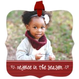 Thumbnail for Personalized Metal Ornament - Fancy Bracket with Rejoice design 1