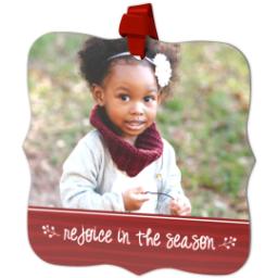 Thumbnail for Personalized Metal Ornament - Fancy Bracket with Rejoice design 2