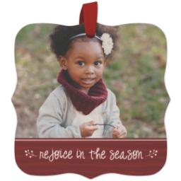 Thumbnail for Wood Photo Ornament - Bracket with Rejoice design 1
