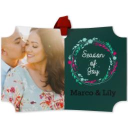 Thumbnail for Personalized Metal Ornament - Modern Corners with Season of Joy design 1