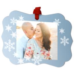 Thumbnail for Personalized Metal Ornament - Scalloped with Snowflakes design 2