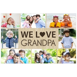 Poster, 12x18, Matte Photo Paper with We Love Grandpa Wood Grain design