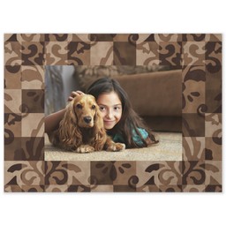 26x36 Indoor/Outdoor Wall Tapestry with Damask Patchwork Bronze Photo design