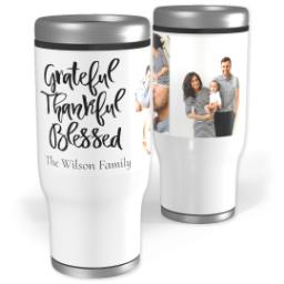 Thumbnail for Stainless Steel Tumbler, 14oz with Grateful Thankful Blessed design 1