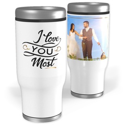 Stainless Steel Tumbler, 14oz with Love You Most design