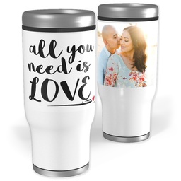 Stainless Steel Tumbler, 14oz with Need Love design