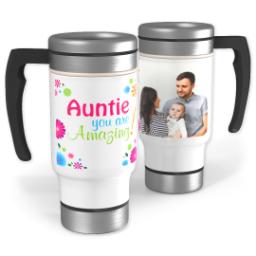 Thumbnail for 14oz Stainless Steel Travel Photo Mug with Amazing Aunt design 1