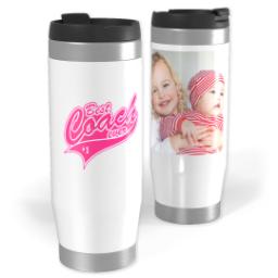 Thumbnail for 14oz Personalized Travel Tumbler with Best Coach Pink design 1