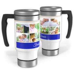 Thumbnail for 14oz Stainless Steel Travel Photo Mug with Blue Bar design 1