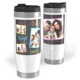 Thumbnail for 14oz Personalized Travel Tumbler with Colorful Family Chalkboard design 1