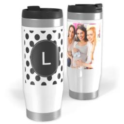 Thumbnail for 14oz Personalized Travel Tumbler with Custom Color Monogram Dots design 1