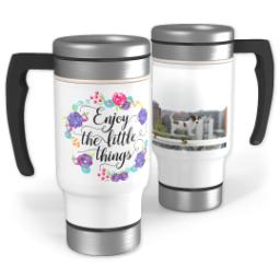 Thumbnail for 14oz Stainless Steel Travel Photo Mug with Enjoy Little Things Bouquet design 1