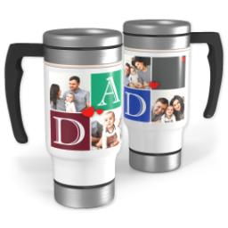 Thumbnail for Stainless Steel Photo Travel Mug, 14oz with Heart Blocks Dad design 1