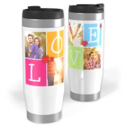 Thumbnail for 14oz Personalized Travel Tumbler with Heart Blocks Love design 1