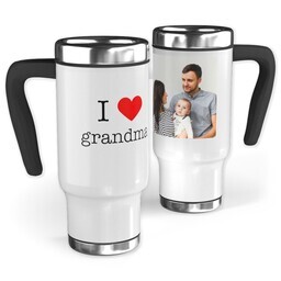 14oz Stainless Steel Travel Photo Mug with I Heart My Grandma design