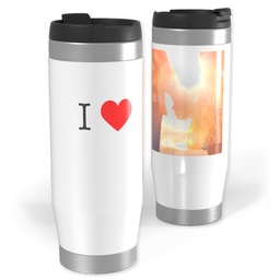 14oz Personalized Travel Tumbler with I Heart design