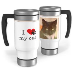 Thumbnail for 14oz Stainless Steel Travel Photo Mug with I Heart Paw Print My Cat design 1