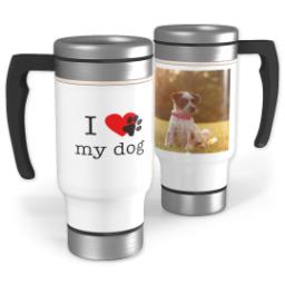 Thumbnail for 14oz Stainless Steel Travel Photo Mug with I Heart Paw Print My Dog design 1