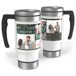 Thumbnail for 14oz Stainless Steel Travel Photo Mug with Joy Love Laughter Family design 1