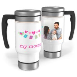 Thumbnail for 14oz Stainless Steel Travel Photo Mug with Love Birds Mommy design 1