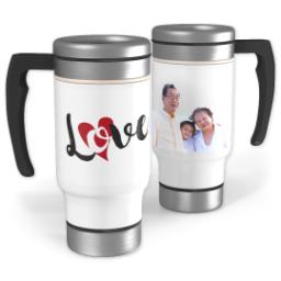 Thumbnail for Stainless Steel Photo Travel Mug, 14oz with Love Hearts design 1