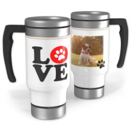 Thumbnail for Stainless Steel Photo Travel Mug, 14oz with Love Paws design 1