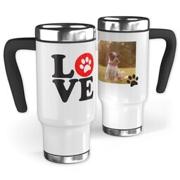 14oz Stainless Steel Travel Photo Mug with Love Paws design
