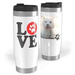 14oz Personalized Travel Tumbler with Love Paws design
