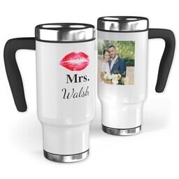 14oz Stainless Steel Travel Photo Mug with Mrs Lips design