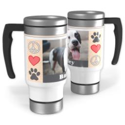 Thumbnail for 14oz Stainless Steel Travel Photo Mug with Peace Love And Paws design 1