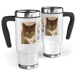 14oz Stainless Steel Travel Photo Mug with Peace Love Paws design