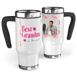 14oz Stainless Steel Travel Photo Mug with Plaid Grandma design