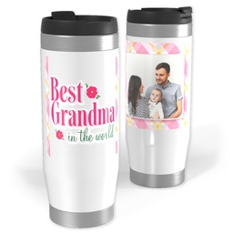 14oz Personalized Travel Tumbler with Plaid Grandma design