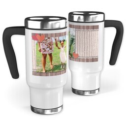 14oz Stainless Steel Travel Photo Mug with Rustic Lace design